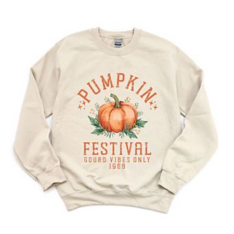 Simply Sage Market Pumpkin Gourd Vibes Only Sweatshirt - S - Chocolate