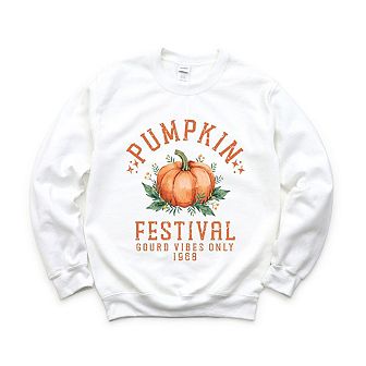 Simply Sage Market Pumpkin Gourd Vibes Only Sweatshirt - S - Chocolate