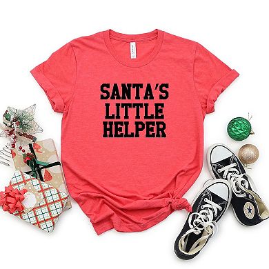 Santa's Little Helper Words Toddler Short Sleeve Graphic Tee