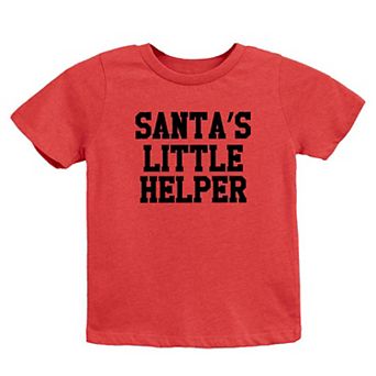 Santa's Little Helper Words Toddler Short Sleeve Graphic Tee