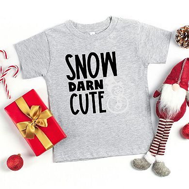 Snow Darn Cute Glitter Toddler Short Sleeve Graphic Tee