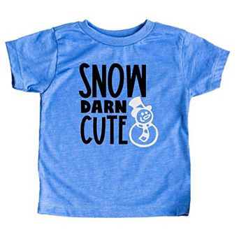 Snow Darn Cute Glitter Toddler Short Sleeve Graphic Tee