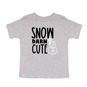 Snow Darn Cute Glitter Toddler Short Sleeve Graphic Tee