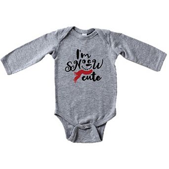 The Juniper Shop I'm Snow Cute Glitter Baby Long Sleeve Bodysuit