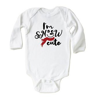 The Juniper Shop I'm Snow Cute Glitter Baby Long Sleeve Bodysuit
