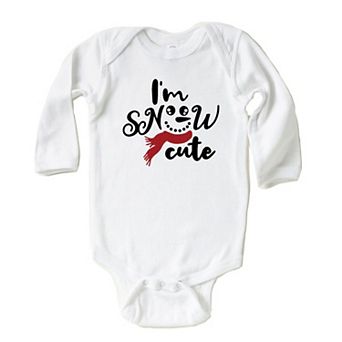 The Juniper Shop I'm Snow Cute Glitter Baby Long Sleeve Bodysuit