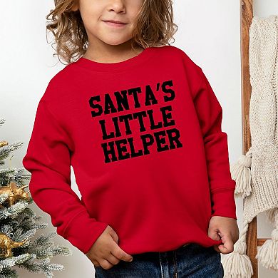 Santa's Little Helper Words Toddler Graphic Sweatshirt