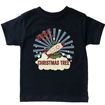 Rocket Around The Christmas Tree - Toddler Short Sleeve Graphic T-Shirt