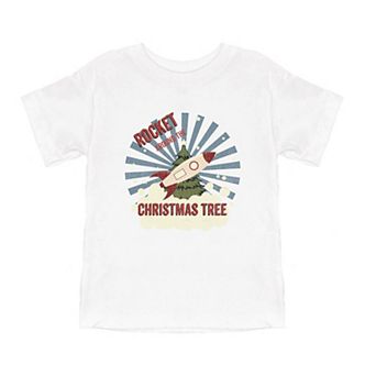 Rocket Around The Christmas Tree - Toddler Short Sleeve Graphic T-Shirt