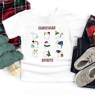 Christmas Spirits Red Words Youth Short Sleeve Graphic Tee