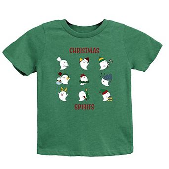 Christmas Spirits Red Words Youth Short Sleeve Graphic Tee