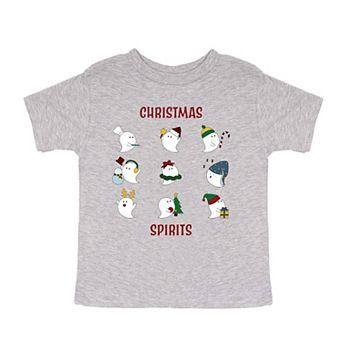 Christmas Spirits Red Words Youth Short Sleeve Graphic Tee