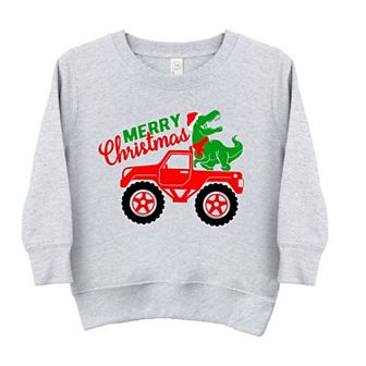 Christmas Dino Truck Toddler Graphic Sweatshirt