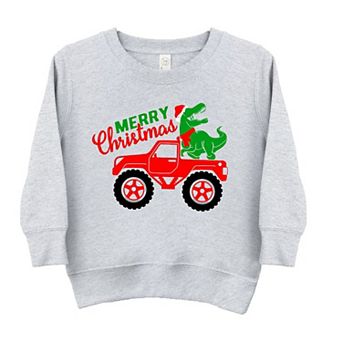 Christmas Dino Truck Toddler Graphic Sweatshirt