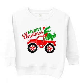 Christmas Dino Truck Toddler Graphic Sweatshirt
