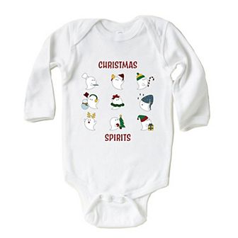 Christmas Spirits Red Words Baby Long Sleeve Bodysuit
