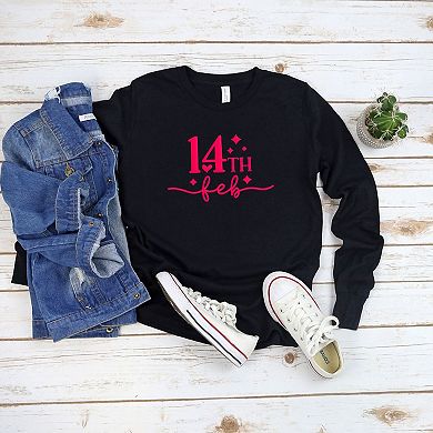 14th Feb Stars Raised Print Toddler Long Sleeve Graphic Tee