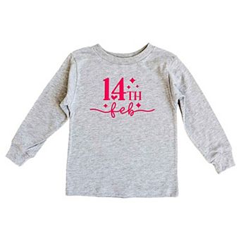 14th Feb Stars Raised Print Toddler Long Sleeve Graphic Tee