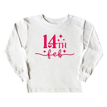 14th Feb Stars Raised Print Toddler Long Sleeve Graphic Tee