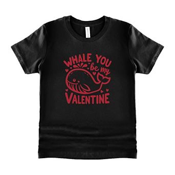 Valentines Whale Toddler Short Sleeve Graphic Tee