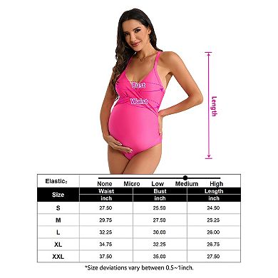 Women's Maternity Swimsuit with Front Cross Design Pregnancy Swimwear