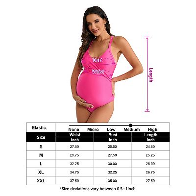 Women s Maternity Swimsuit with Front Cross Design Pregnancy Swimwear