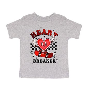 Heart Breaker Skater Toddler Short Sleeve Graphic Tee