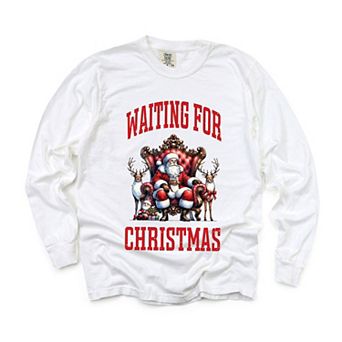 Simply Sage Market Waiting For Christmas Vintage Garment Dyed Long Sleeve