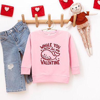 Valentines Whale Toddler Graphic Sweatshirt