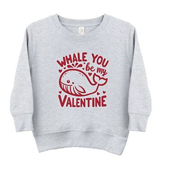 Valentines Whale Toddler Graphic Sweatshirt