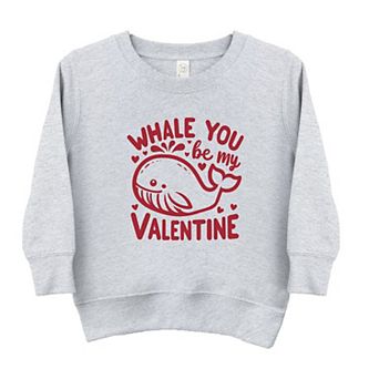 Valentines Whale Toddler Graphic Sweatshirt