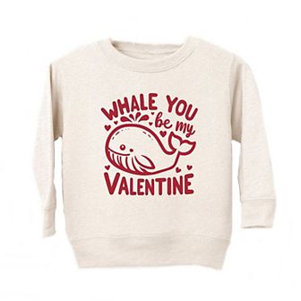 Valentines Whale Toddler Graphic Sweatshirt