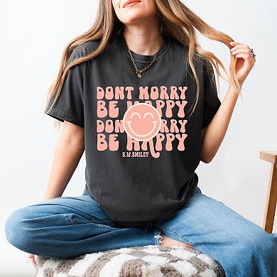 Simply Sage Market S.W.Smiley Don't Worry Be Happy Smiley Garment Dyed Tee