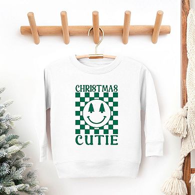 Christmas Cutie Checkered Toddler Graphic Sweatshirt