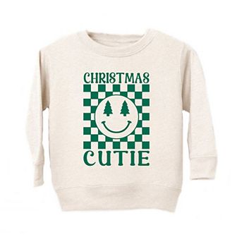 Christmas Cutie Checkered Toddler Graphic Sweatshirt