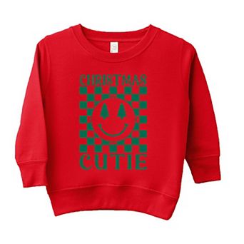 Christmas Cutie Checkered Toddler Graphic Sweatshirt