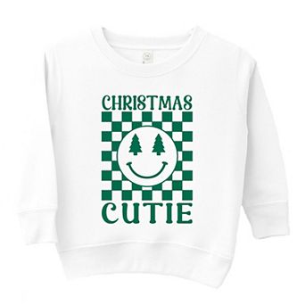 Christmas Cutie Checkered Toddler Graphic Sweatshirt