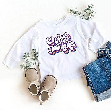 Chase Your Dreams Retro Toddler Long Sleeve Graphic Tee