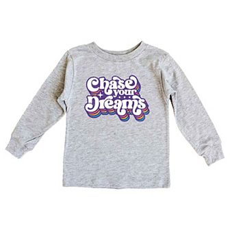 Chase Your Dreams Retro Toddler Long Sleeve Graphic Tee
