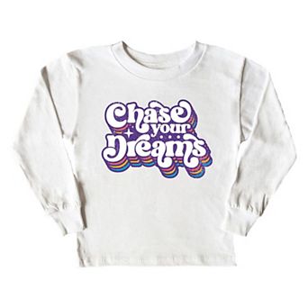 Chase Your Dreams Retro Toddler Long Sleeve Graphic Tee