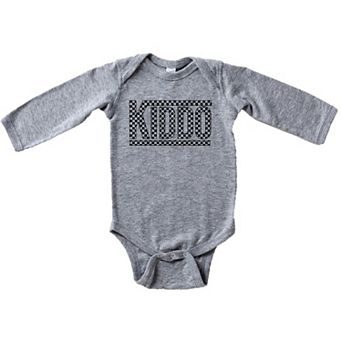 Kiddo Checkered Baby Long Sleeve Bodysuit