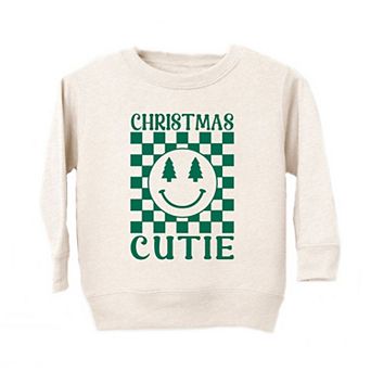 Christmas Cutie Checkered Youth Ultra-Soft Graphic Sweatshirt
