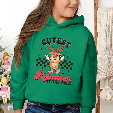 Cutest Reindeer At The Pole Toddler Graphic Hoodie