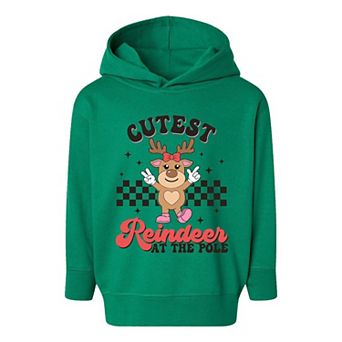 Cutest Reindeer At The Pole Toddler Graphic Hoodie