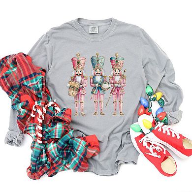 Nutcracker Pink Garment Dyed Long Sleeve Tees