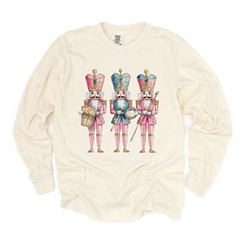 Nutcracker Pink Garment Dyed Long Sleeve Tees