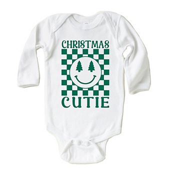 Christmas Cutie Checkered Baby Long Sleeve Bodysuit