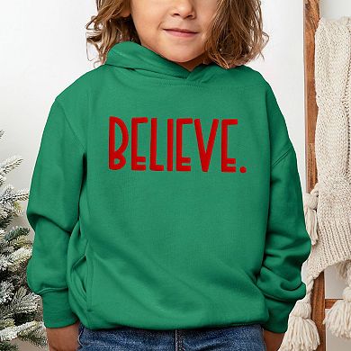 Believe Bold Raised Print Toddler Graphic Hoodie
