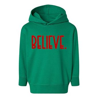 Believe Bold Raised Print Toddler Graphic Hoodie