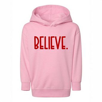 Believe Bold Raised Print Toddler Graphic Hoodie